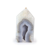 Banded Agate Geode Point - Natural Geode Display Piece for Sparkling Home Decor, Collector Shelves and Crystal Gifting