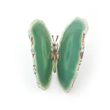 Banded Agate Green Butterfly - Natural Geode Display Piece for Sparkling Home Decor, Collector Shelves and Crystal Gifting