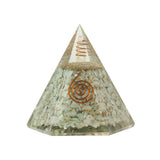 Soothing Amazonite Resin Pyramid - Polished Crystal Pyramid for Energy Decor, Meditation Display and Collector-Worthy Gifting