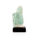 Soothing Amazonite on Wooden Stand - Statement Gemstone Display on Stand for Collector Decor, Meditation Spaces and High-Impact Gifting