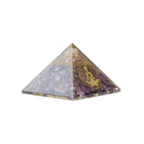 Purple Amethyst Resin Pyramid - Polished Crystal Pyramid for Energy Decor, Meditation Display and Collector-Worthy Gifting
