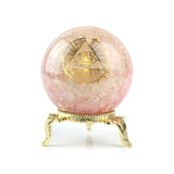 Soft Pink Amethyst and Rose Quartz Resin Sphere - Statement Gemstone Display on Stand for Collector Decor, Meditation Spaces and High-Impact Gifting