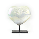 Aura Titanium Heart on Stand - Statement Gemstone Display on Stand for Collector Decor, Meditation Spaces and High-Impact Gifting