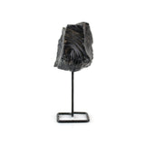 Glossy Black Black Obsidian on Stand - Statement Gemstone Display on Stand for Collector Decor, Meditation Spaces and High-Impact Gifting