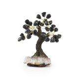 Sleek Black Black Onyx Bonsai Tree - Gemstone Tree of Life Decor for Home Energy, Desk Display and Crystal Gifting
