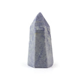 Clear Crystal Blue Quartz Point - Polished Gemstone Tower for Crystal Energy Decor, Meditation Spaces and Statement Display