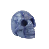 Clear Crystal Blue Quartz Skull - Carved Gemstone Skull for Bold Crystal Decor, Collector Display and Statement Gifting