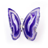 Banded Agate Purple Butterfly - Natural Geode Display Piece for Sparkling Home Decor, Collector Shelves and Crystal Gifting