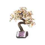 Chakra Bonsai Tree - Amethyst Gemstone Tree of Life Decor for Home Energy, Desk Display and Crystal Gifting