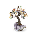 Chakra Bonsai Tree - Amethyst Gemstone Tree of Life Decor for Home Energy, Desk Display and Crystal Gifting