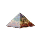 Chakra Resin Pyramid - Polished Crystal Pyramid for Energy Decor, Meditation Display and Collector-Worthy Gifting