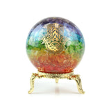 Chakra Resin Sphere - Statement Gemstone Display on Stand for Collector Decor, Meditation Spaces and High-Impact Gifting