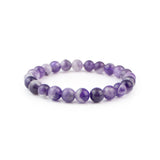 Purple Chevron Amethyst Beaded Bracelet - Hand-Selected Gemstone Bracelet for Everyday Wear, Crystal Energy Jewelry and Meaningful Gifting