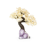 Golden Citrine Bonsai Tree - Gemstone Tree of Life Decor for Home Energy, Desk Display and Crystal Gifting