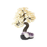 Golden Citrine Bonsai Tree - Gemstone Tree of Life Decor for Home Energy, Desk Display and Crystal Gifting