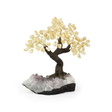 Golden Citrine Bonsai Tree - Gemstone Tree of Life Decor for Home Energy, Desk Display and Crystal Gifting