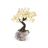 Golden Citrine Bonsai Tree - Gemstone Tree of Life Decor for Home Energy, Desk Display and Crystal Gifting