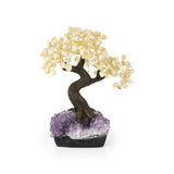 Golden Citrine Bonsai Tree - Gemstone Tree of Life Decor for Home Energy, Desk Display and Crystal Gifting