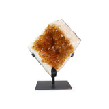Golden Citrine on Stand - Statement Gemstone Display on Stand for Collector Decor, Meditation Spaces and High-Impact Gifting