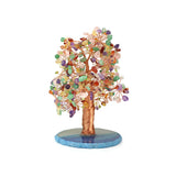 Banded Chakra and Agate Copper Tree - Gemstone Tree of Life Decor for Home Energy, Desk Display and Crystal Gifting