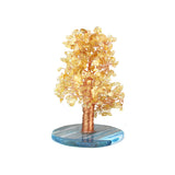 Golden Citrine and Agate Copper Tree - Gemstone Tree of Life Decor for Home Energy, Desk Display and Crystal Gifting