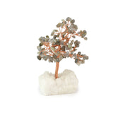 Flashy Labradorite Copper Tree on White Crystal Base - Gemstone Tree of Life Decor for Home Energy, Desk Display and Crystal Gifting