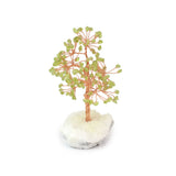 Peridot Copper Tree on White Crystal Base - Gemstone Tree of Life Decor for Home Energy, Desk Display and Crystal Gifting