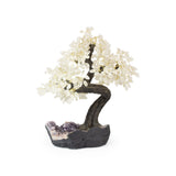 Crystal Quartz Bonsai Tree - Gemstone Tree of Life Decor for Home Energy, Desk Display and Crystal Gifting