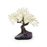 Crystal Quartz Bonsai Tree - Gemstone Tree of Life Decor for Home Energy, Desk Display and Crystal Gifting