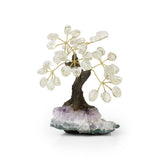 Crystal Quartz Bonsai Tree - Gemstone Tree of Life Decor for Home Energy, Desk Display and Crystal Gifting