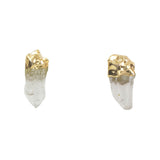 Crystal Quartz Stud Earrings - Hand-Selected Gemstone Piece for Crystal Display, Spiritual Home Decor and Memorable Gifting