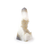 Banded Druzy Agate Obelisk - Polished Gemstone Tower for Crystal Energy Decor, Meditation Spaces and Statement Display