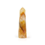 Golden Healer Obelisk - Statement Gemstone Display on Stand for Collector Decor, Meditation Spaces and High-Impact Gifting