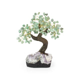 Clear Crystal Green Quartz Bonsai Tree - Gemstone Tree of Life Decor for Home Energy, Desk Display and Crystal Gifting