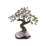 Mirror-Polished Hematite Bonsai Tree - Gemstone Tree of Life Decor for Home Energy, Desk Display and Crystal Gifting