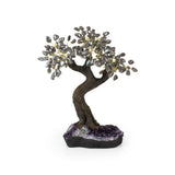 Mirror-Polished Hematite Bonsai Tree - Gemstone Tree of Life Decor for Home Energy, Desk Display and Crystal Gifting