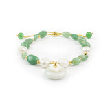 Polished Green Jade Flower Charm Bracelet - Hand-Selected Gemstone Bracelet for Everyday Wear, Crystal Energy Jewelry and Meaningful Gifting