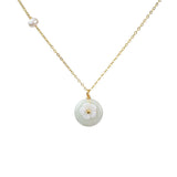 Polished Green Jade Flower Charm Necklace - Hand-Selected Gemstone Jewelry for Everyday Energy, Layered Styling and Meaningful Gifting