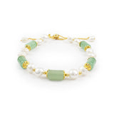 Polished Green Jade Pearl Bracelet - Hand-Selected Gemstone Bracelet for Everyday Wear, Crystal Energy Jewelry and Meaningful Gifting