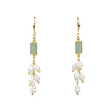Polished Green Jade Pearl Earrings - Polished Gemstone Heart for Love-Inspired Decor, Crystal Display and Meaningful Gifting