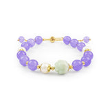 Polished Green Lavender Jade Rose Charm Bracelet - Hand-Selected Gemstone Bracelet for Everyday Wear, Crystal Energy Jewelry and Meaningful Gifting
