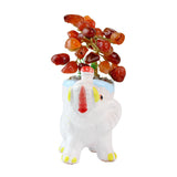 Warm Lucky Elephant Carnelian Tree - Gemstone Tree of Life Decor for Home Energy, Desk Display and Crystal Gifting
