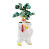 Lucky Elephant Chrysocolla Tree - Gemstone Tree of Life Decor for Home Energy, Desk Display and Crystal Gifting