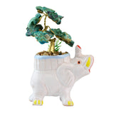 Lucky Elephant Chrysocolla Tree - Gemstone Tree of Life Decor for Home Energy, Desk Display and Crystal Gifting