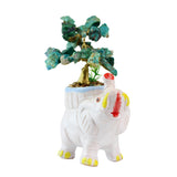 Lucky Elephant Chrysocolla Tree - Gemstone Tree of Life Decor for Home Energy, Desk Display and Crystal Gifting