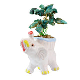 Lucky Elephant Chrysocolla Tree - Gemstone Tree of Life Decor for Home Energy, Desk Display and Crystal Gifting