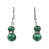 Deep Green Banded Malachite Earrings - Polished Gemstone Heart for Love-Inspired Decor, Crystal Display and Meaningful Gifting