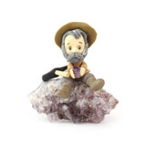 Purple Miner on Amethyst - Natural Crystal Specimen for Collector Display, Energy Decor and Meaningful Gifting