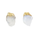 Glowing Moonstone Stud Earrings - Polished Gemstone Heart for Love-Inspired Decor, Crystal Display and Meaningful Gifting