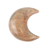 Glowing Peach Moonstone Moon - Polished Gemstone Heart for Love-Inspired Decor, Crystal Display and Meaningful Gifting